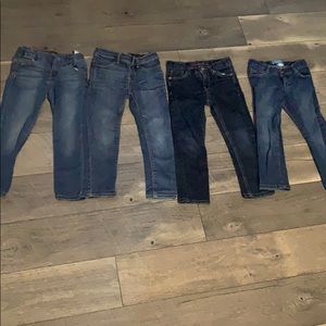 Four pair of girls jeans size 4 & 4t